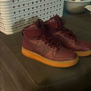 Women's Burgundy High-Top Sneakers